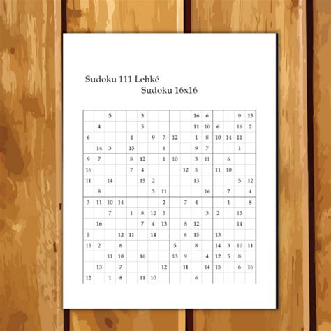 Sudoku 16x16 Velmi Lehké Až Středni Pdf K Tisku Od Naicsasriddles Fler Cz