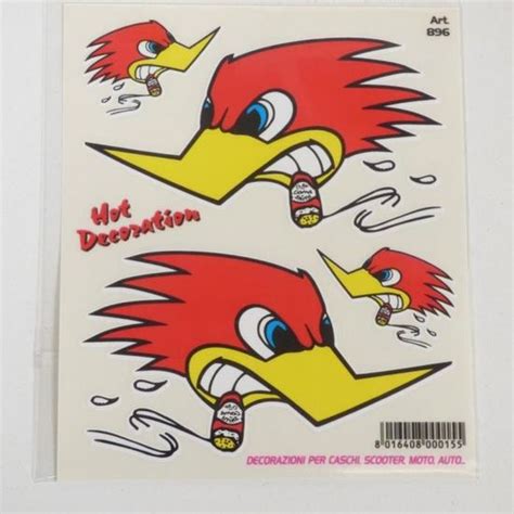 Autocollant Stickers Style Woody Woodpecker Moto Scooter Cyclo