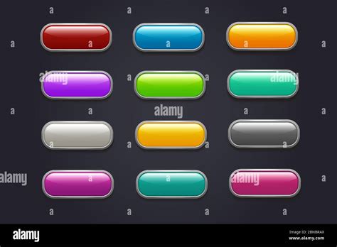 game buttons glossy cartoon video game button vector collection interface game buttons menu