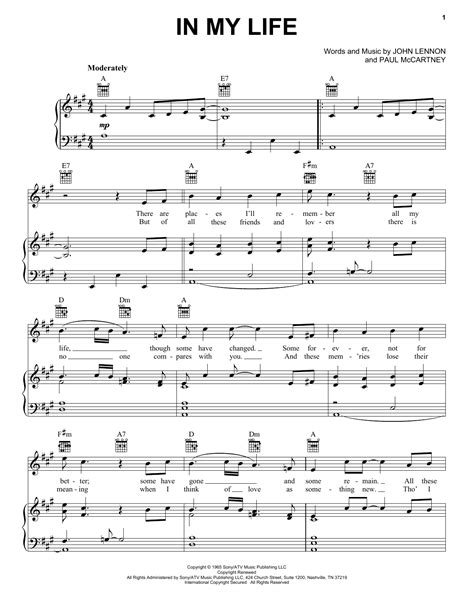 in my life piano solo sheet music hot sex picture