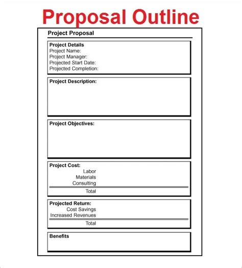 Proposal Outline Templates 20 Free Free Word Pdf Format Download