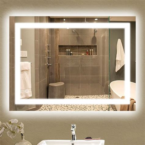 Backlit Led Bathroom Mirror With Touch Switch Control Wall Mounted Vanity Mirror Anti Fog