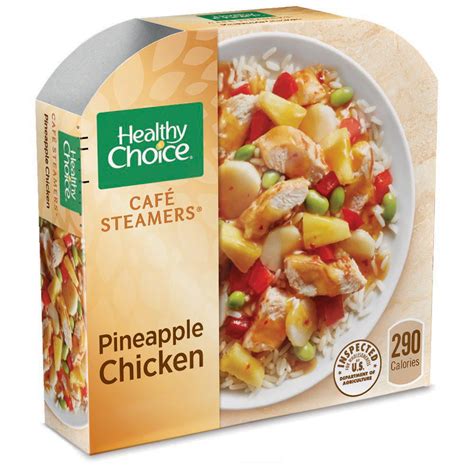 Healthy Choice Cafe Steamers Frozen Dinner Pineapple Chicken 99 Ounce