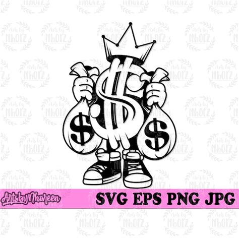 Money King Svg Us Dollar Sign Clipart Money Bag Cut File Etsy
