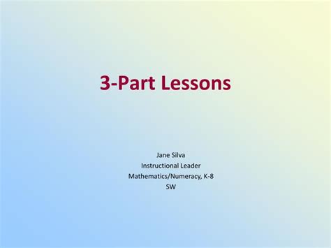 Ppt 3 Part Lessons Powerpoint Presentation Free Download Id1549441