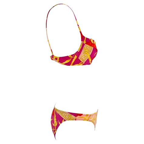 S S 2000 Gianni Versace By Donatella Pink Medusa Orchid Bikini Swimsuit Set For Sale At 1stdibs