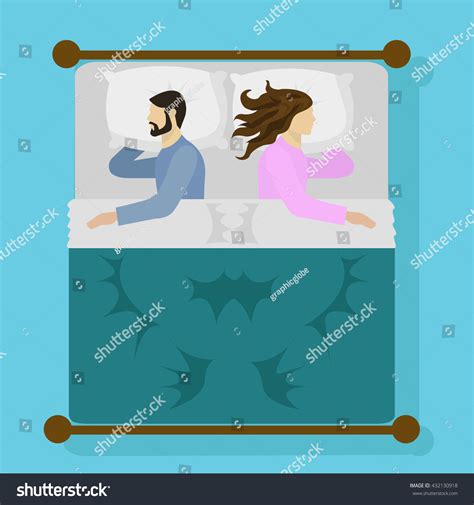 Man Woman Sleeping Bed Vector Illustration Stock Vector Royalty Free 432130918 Shutterstock