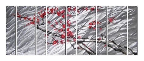 Pure Art Cherry Blossom Flower Tree â€ Browns Silvers And Redspinks