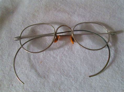 Antique Wire Rim Silver Tone Ornate Pattern Rims Eye Glasses Eyeglasses