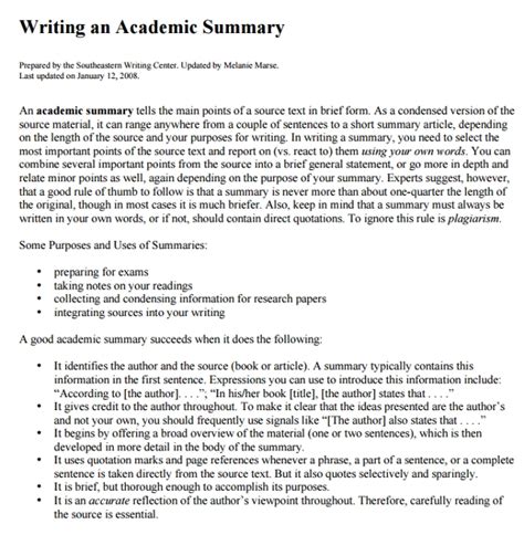 Summary Writing Examples