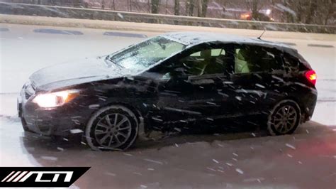 Pov Night Snowstorm Drive 2014 Subaru Impreza 5 Door Youtube