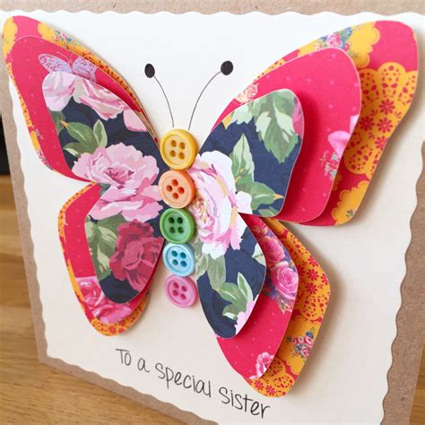 Handmade 3d Butterfly Card In The Floral Option Love This One Card