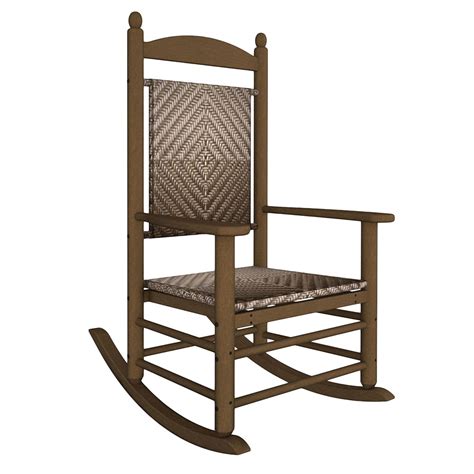 Polywood K147fteca Cahaba Jefferson Woven Rocking Chair With Teak Frame