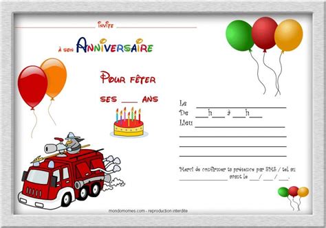 Carte anniversaire animee et musicale gratuite. Carte d invitation anniversaire à imprimer gratuit - Invitation… | Invitation anniversaire à ...