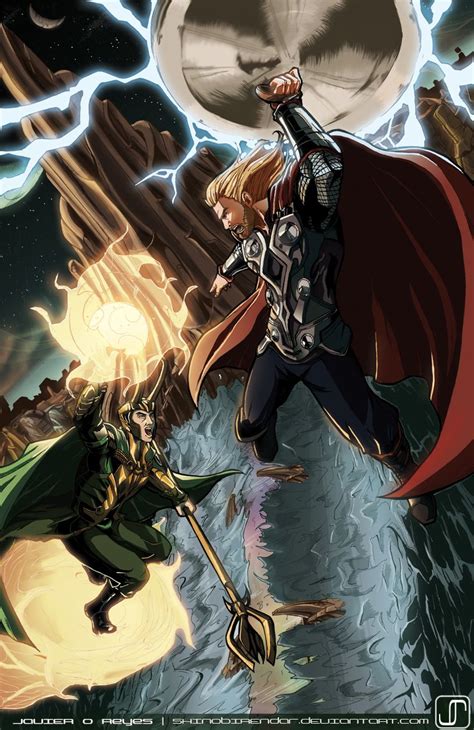Commission Thor Vs Loki By ~shinobirendar On Deviantart Asgard