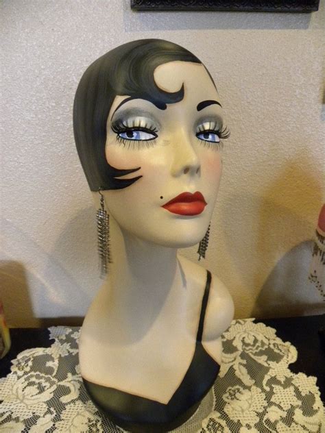 Vintage Style Art Deco Flapper 19 Mannequin Head Hat Stand 19999