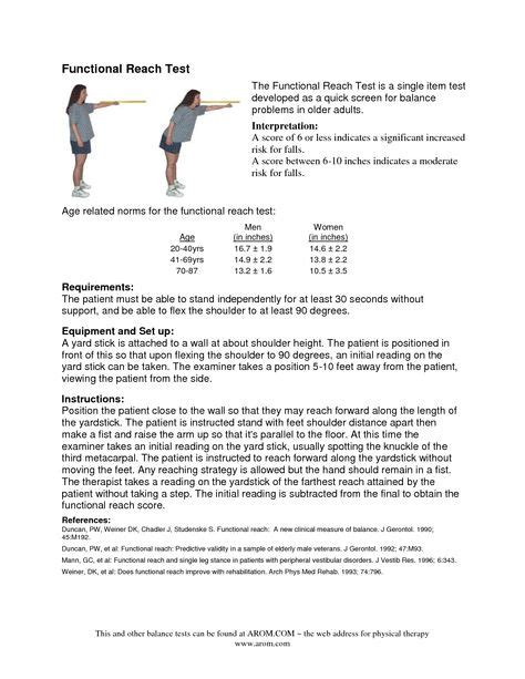 Berg Balance Testing Sheet Vestibular Pinterest Physical Therapy