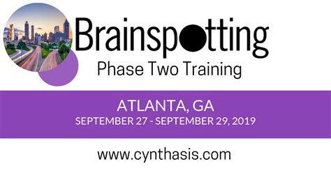 brainspotting phase two training atlanta ga cynthasis