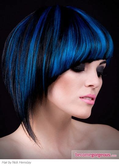 Black Hair And Blue Highlights Punk Girl Hairstyles