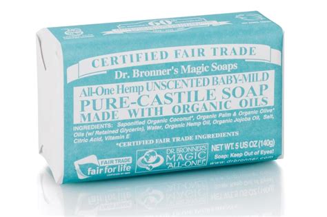 Previously, castile bar soap was made with olive oil and animal fat. All-One Baby Mild Pure Castile Soap Bar 140g (Dr. Bronner ...