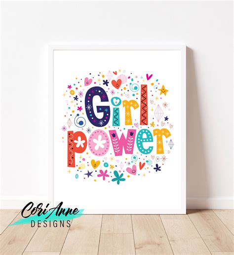 Girl Power Printable Sign Inspirational Motivational Decor Etsy
