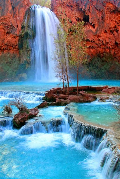 Havasu Falls Arizona Havasu Falls Beautiful Waterfalls Places To Visit