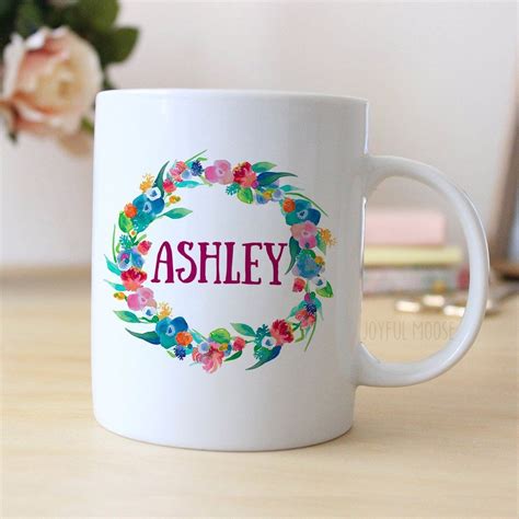 Floral Watercolor Personalized Mug Personalized Coffee Mug Floral