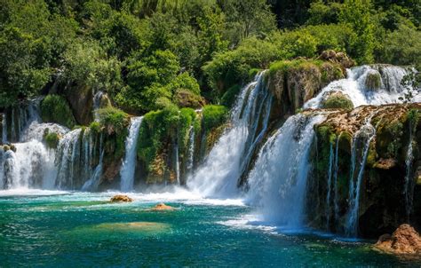 Waterfall Krka National Park Croatia Wallpapers Wallpaper Cave