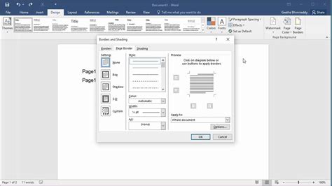 How To Add Border To All Pages Of A Document In Word 2016 Youtube