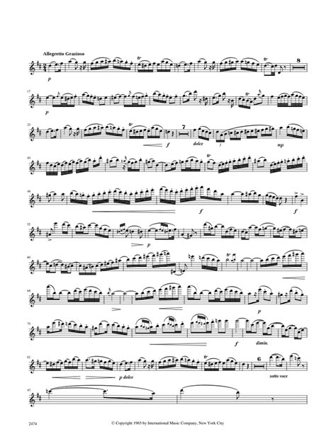 W A Mozart Rondo In D For Flute K Anh 184 Sheet Music For Flute Solo
