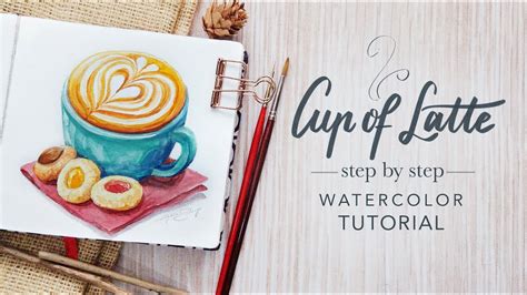 ☕️ How To Paint A Cup Of Latte With Watercolors Youtube