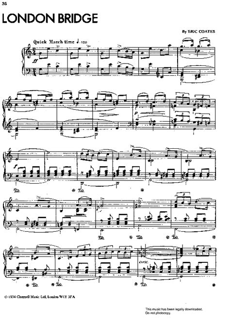 London Bridge Klavier Solo Pdf Noten Von Eric Coates In C Dur Fbd 21367