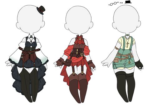 steampunk outfits closed by kyunn adoptable on deviantart