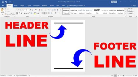 How To Add Line In Header And Footer In Word Youtube