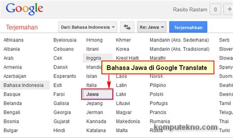 Bahasa Jawa di Google Translate