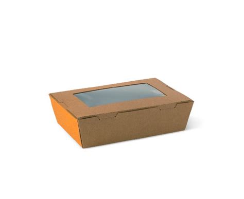 Brown Kraft Lunch Box W Pla Anti Fog Window X Small Directserv