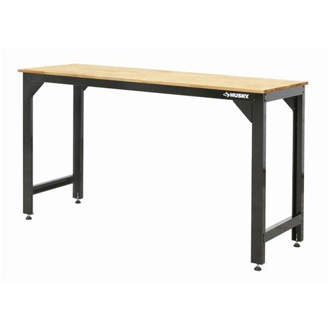 Husky Ready To Assemble 6 Ft Solid Wood Top Workbench In Black G7200s1