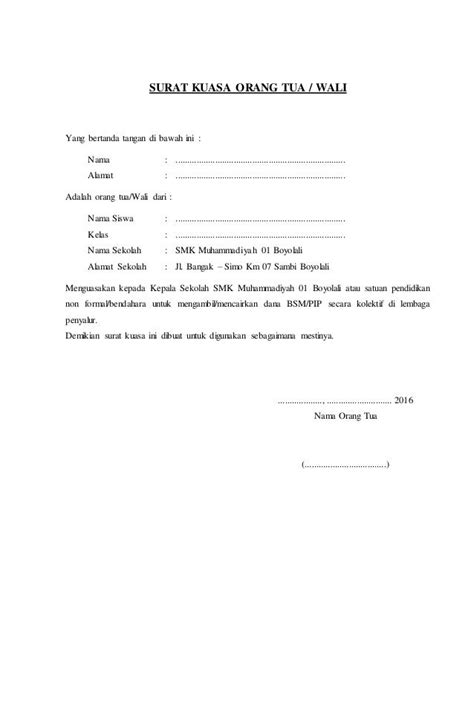 Contoh Surat Kuasa Kepala Sekolah Pengambilan Pip - Kumpulan Surat Penting