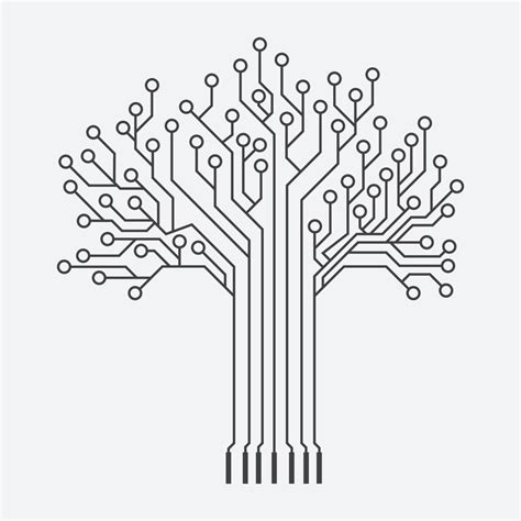 Circuit Tree Tech Logo Design Innovative Digital Technology Concept