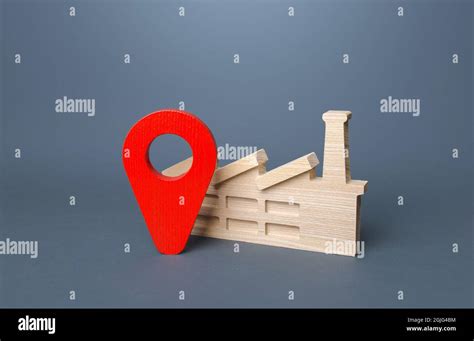 Industrial Plant And Red Location Pin Domestic Manufacturer Factory