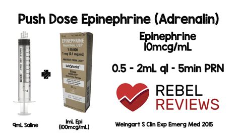 Push Dose Epinephrine Adrenalin Rebel Em Emergency Medicine Blog