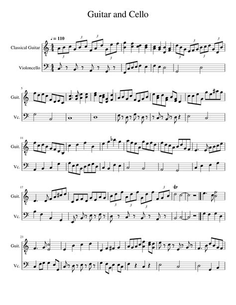 Guitar And Cello Sheet Music For Guitar Cello Download Free In Pdf