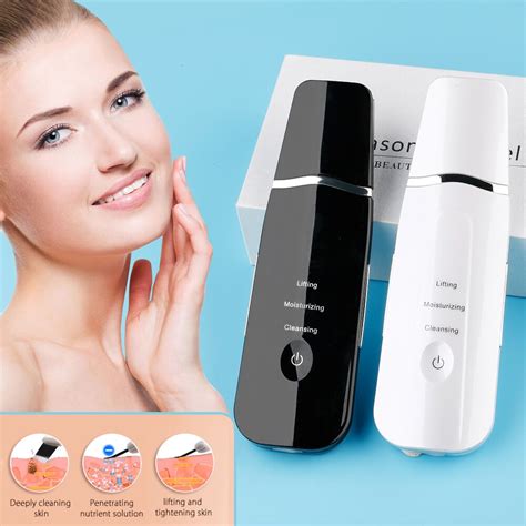 Rechargeable Ultrasonic Face Skin Scrubber Facial Cleaner Peeling Vibration Blackhead Removal