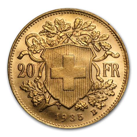 Buy 1935 B Switzerland Gold 20 Francs Helvetia Au Apmex