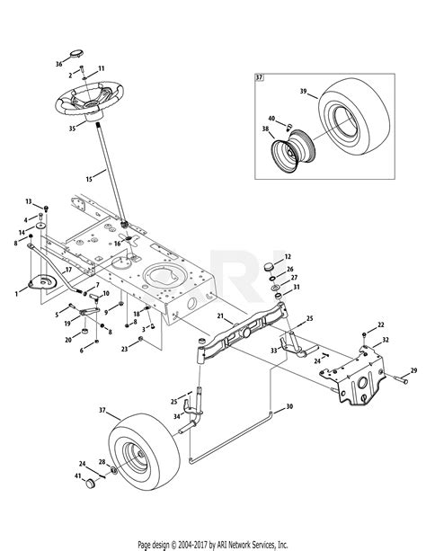 Mtd 13al78st099 247288852 2012 Parts Diagram For Steering And Front Axle