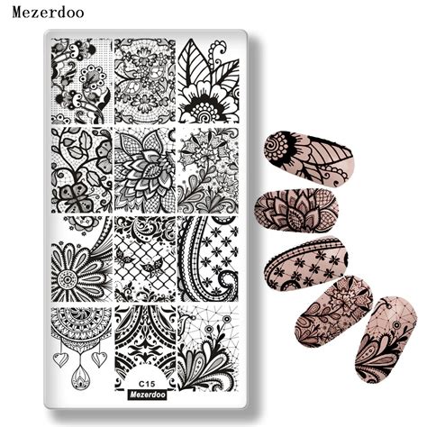 Nail Stamping Plates Lace Flower Nail Art Stamp Stamping Template
