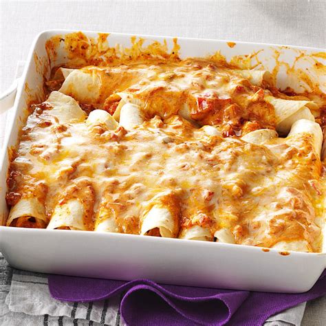 Simple Creamy Chicken Enchiladas Recipe Taste Of Home