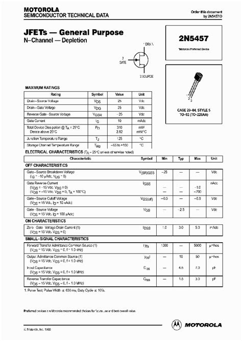 2n5457206348pdf Datasheet Download Ic On Line