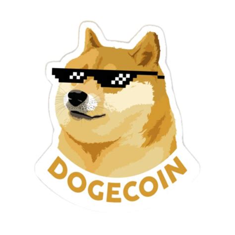 Doge Sticker Dogecoin Sunglasses Meme Vinyl Decal Waterproof Doge