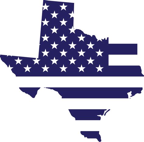 Outline Drawing Of Texas State Map On Usa Flag 17296342 Png